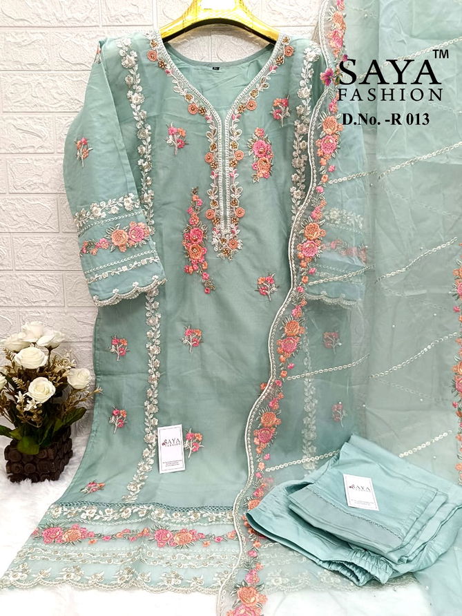 R 013 By Saya Embroidery Pakistani Readymade Suits Exporters In India
